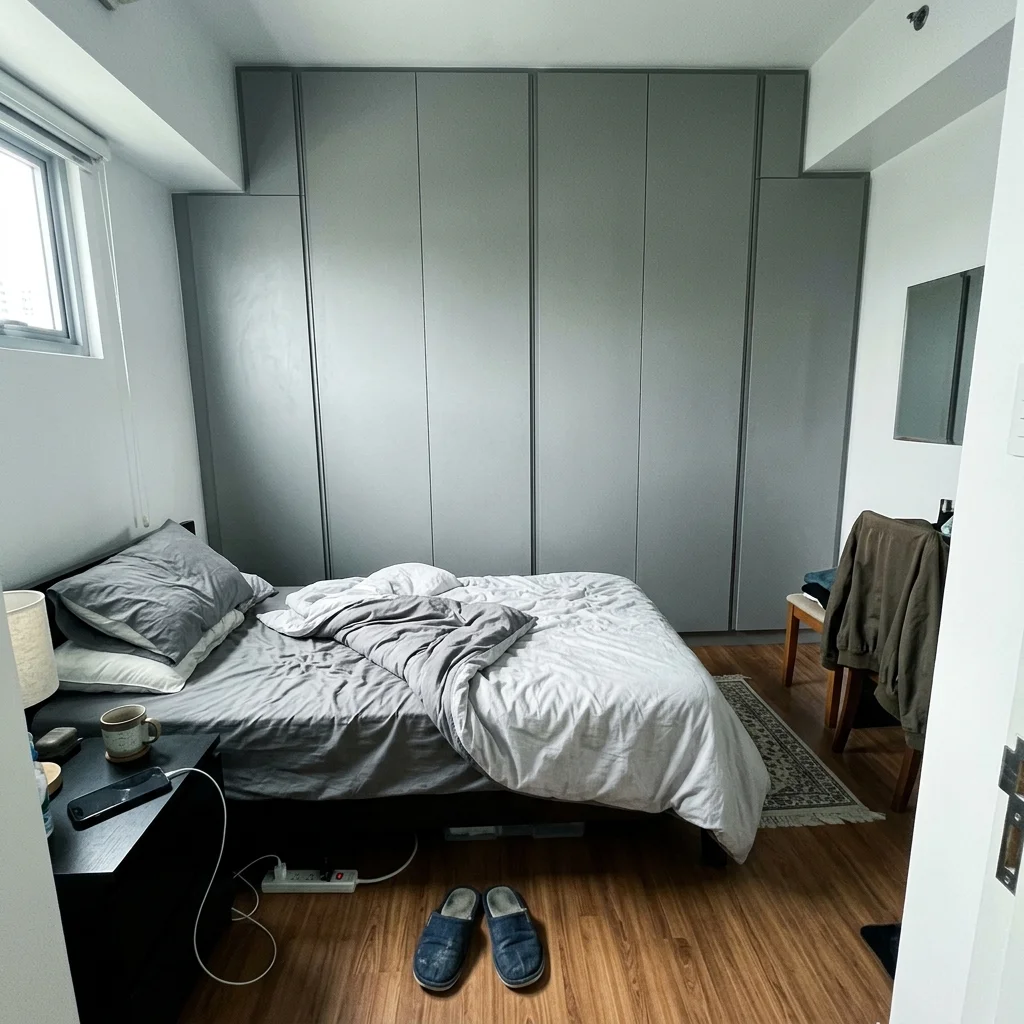 Matte gray condo wardrobe push-to-open hidden handles BGC Philippines